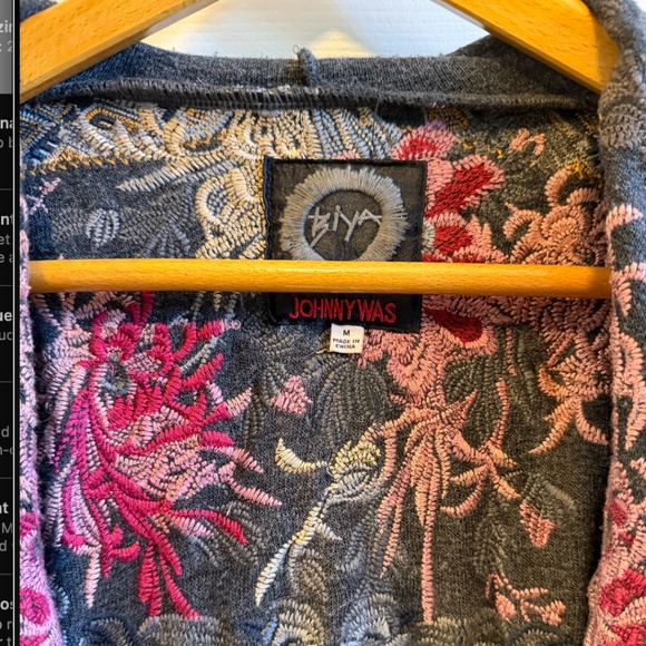 Boho Chic Johnny Was Hooded Fringed OMBRISA Duster - Picture 2 of 5